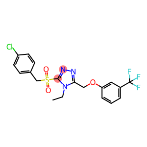 3-[(4-chlorophenyl)methanesulfonyl]-4-ethyl-5-{[3-(trifluoromethyl)phenoxy]methyl}-4H-1,2,4-triazole