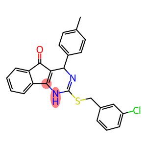 2-[(3-CHLOROBENZYL)SULFANYL]-4-(4-METHYLPHENYL)-1,4-DIHYDRO-5H-INDENO[1,2-D]PYRIMIDIN-5-ONE