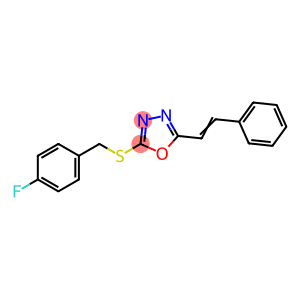 2-[(4-FLUOROBENZYL)SULFANYL]-5-[(E)-2-PHENYLETHENYL]-1,3,4-OXADIAZOLE