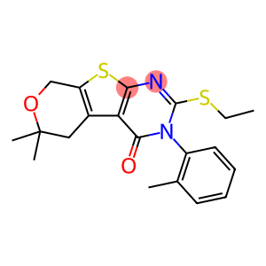 2-(ethylsulfanyl)-6,6-dimethyl-3-(2-methylphenyl)-3,5,6,8-tetrahydro-4H-pyrano[4',3':4,5]thieno[2,3-d]pyrimidin-4-one