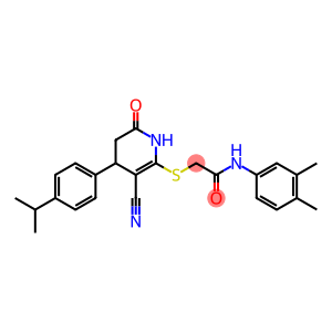 2-((3-cyano-4-(4-isopropylphenyl)-6-oxo-1,4,5,6-tetrahydropyridin-2-yl)thio)-N-(3,4-dimethylphenyl)acetamide