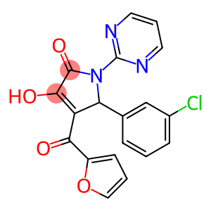5-(3-chlorophenyl)-4-(2-furoyl)-3-hydroxy-1-(2-pyrimidinyl)-1,5-dihydro-2H-pyrrol-2-one