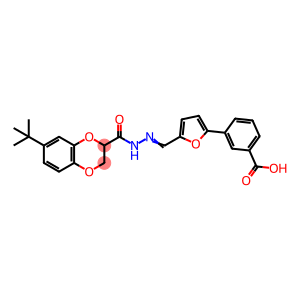 (Z)-3-(5-((2-(7-(tert-butyl)-2,3-dihydrobenzo[b][1,4]dioxine-2-carbonyl)hydrazono)methyl)furan-2-yl)benzoic acid