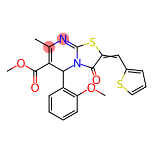 5H-Thiazolo[3,2-a]pyrimidine-6-carboxylic acid, 2,3-dihydro-5-(2-methoxyphenyl)-7-methyl-3-oxo-2-(2-thienylmethylene)-, methyl ester