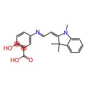 2-hydroxy-5-{[2-(1,3,3-trimethyl-1,3-dihydro-2H-indol-2-ylidene)ethylidene]amino}benzoic acid