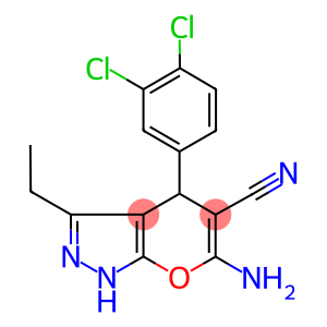 6-amino-4-(3,4-dichlorophenyl)-3-ethyl-1,4-dihydropyrano[2,3-c]pyrazole-5-carbonitrile