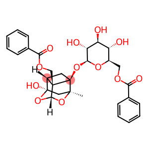 beta-D-Glucopyranoside, 5b-((benzoyloxy)methyl)tetrahydro-5-hydroxy-2-methyl-2,5-methano-1H-3,4-dioxacyclobuta(cd)pentalen-1a(2H)-yl, 6-benzoate, (1aR-(1aalpha,2beta,3aalpha,5alpha,5aalpha,5balpha))-