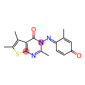 2,5,6-trimethyl-3-[(2-methyl-4-oxo-2,5-cyclohexadien-1-ylidene)amino]thieno[2,3-d]pyrimidin-4(3H)-one