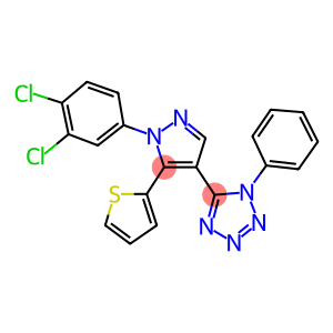 5-[1-(3,4-dichlorophenyl)-5-(2-thienyl)-1H-pyrazol-4-yl]-1-phenyl-1H-tetraazole
