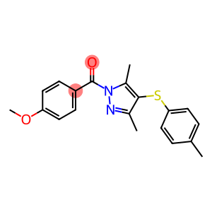 4-({3,5-dimethyl-4-[(4-methylphenyl)sulfanyl]-1H-pyrazol-1-yl}carbonyl)phenyl methyl ether