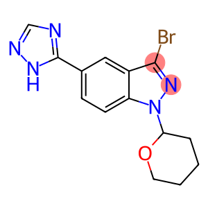 3-bromo-1-(tetrahydro-2H-pyran-2-yl)-5-(1H-1,2,4-triazol-3-yl)-1H-indazole