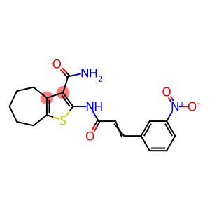 (E)-2-(3-(3-nitrophenyl)acrylamido)-5,6,7,8-tetrahydro-4H-cyclohepta[b]thiophene-3-carboxamide