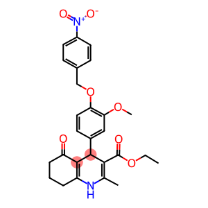 ethyl 4-[4-({4-nitrobenzyl}oxy)-3-methoxyphenyl]-2-methyl-5-oxo-1,4,5,6,7,8-hexahydro-3-quinolinecarboxylate