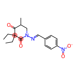 3,3-diethyl-5-methyl-1-[(4-nitrophenyl)methylideneamino]piperidine-2,4-dione