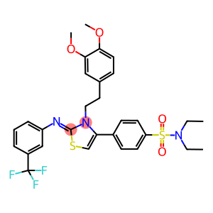 4-(3-[2-(3,4-dimethoxyphenyl)ethyl]-2-{[3-(trifluoromethyl)phenyl]imino}-2,3-dihydro-1,3-thiazol-4-yl)-N,N-diethylbenzenesulfonamide