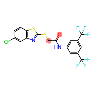 N-[3,5-bis(trifluoromethyl)phenyl]-2-[(5-chloro-1,3-benzothiazol-2-yl)sulfanyl]acetamide