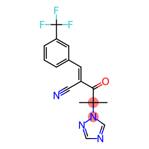 (2E)-4-methyl-3-oxo-4-(1H-1,2,4-triazol-1-yl)-2-{[3-(trifluoromethyl)phenyl]methylidene}pentanenitrile