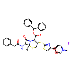 7β-[(苯乙酰)氨基]-3-[4-(1-甲基-4-吡啶鎓)-2-噻唑硫基]-3-头孢烯-4-羧酸二苯甲酯碘化物