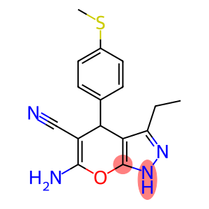 6-amino-3-ethyl-4-[4-(methylsulfanyl)phenyl]-1,4-dihydropyrano[2,3-c]pyrazole-5-carbonitrile