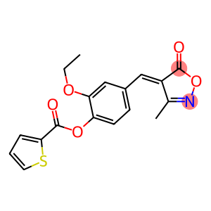 2-ethoxy-4-[(3-methyl-5-oxo-4(5H)-isoxazolylidene)methyl]phenyl 2-thiophenecarboxylate