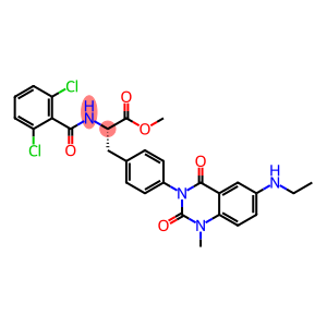 L-Phenylalanine, N-(2,6-dichlorobenzoyl)-4-[6-(ethylamino)-1,4-dihydro-1-methyl-2,4-dioxo-3(2H)-quinazolinyl]-, methyl ester