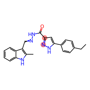 (E)-3-(4-ethylphenyl)-N-((2-methyl-1H-indol-3-yl)methylene)-1H-pyrazole-5-carbohydrazide