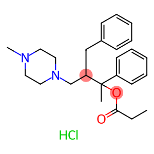 1-Piperazinepropanol, α,4-dimethyl-α-phenyl-β-(phenylmethyl)-, 1-propanoate, hydrochloride (1:2)