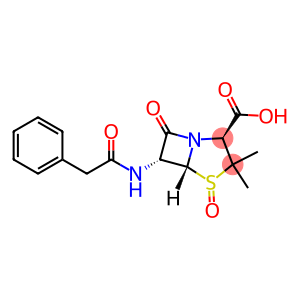 [2S-(2alpha,5alpha,6beta)]-3,3-dimethyl-7-oxo-6-(phenylacetamido)-4-thia-1-azabicyclo[3.2.0]heptane-2-carboxylic acid 4-oxide