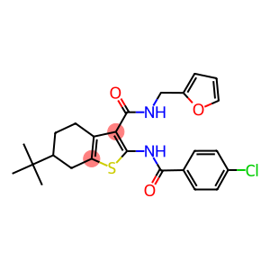 6-tert-butyl-2-[(4-chlorobenzoyl)amino]-N-(2-furylmethyl)-4,5,6,7-tetrahydro-1-benzothiophene-3-carboxamide