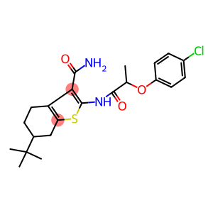 6-tert-butyl-2-{[2-(4-chlorophenoxy)propanoyl]amino}-4,5,6,7-tetrahydro-1-benzothiophene-3-carboxamide