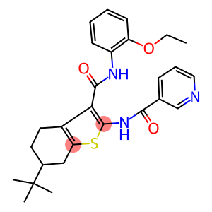 N-{6-tert-butyl-3-[(2-ethoxyanilino)carbonyl]-4,5,6,7-tetrahydro-1-benzothien-2-yl}nicotinamide