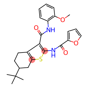 N-{6-tert-butyl-3-[(2-methoxyanilino)carbonyl]-4,5,6,7-tetrahydro-1-benzothien-2-yl}-2-furamide