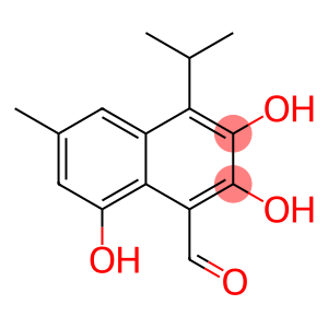 1-Naphthalenecarboxaldehyde, 2,3,8-trihydroxy-6-methyl-4-(1-methylethyl)-