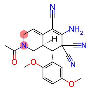 2-acetyl-6-amino-8-(2,5-dimethoxyphenyl)-2,3,8,8a-tetrahydro-5,7,7(1H)-isoquinolinetricarbonitrile