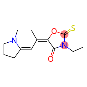 3-ethyl-5-[1-methyl-2-(1-methyl-2-pyrrolidinylidene)ethylidene]-2-thioxooxazolidin-4-one