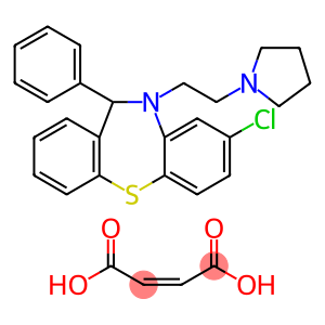 Dibenzo[b,f][1,4]thiazepine, 10,11-dihydro-11-phenyl-10-[2-(1-pyrrolidinyl)ethyl]-, maleate (1:1) (8CI)