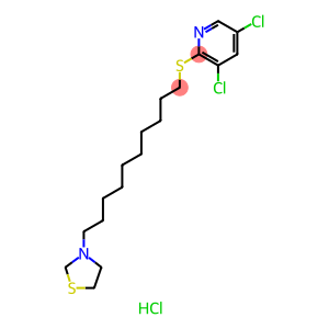 Pyridine, 3,5-dichloro-2-[[10-(3-thiazolidinyl)decyl]thio]-, hydrochloride (1:1)