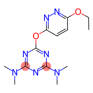 N-{4-(dimethylamino)-6-[(6-ethoxy-3-pyridazinyl)oxy]-1,3,5-triazin-2-yl}-N,N-dimethylamine