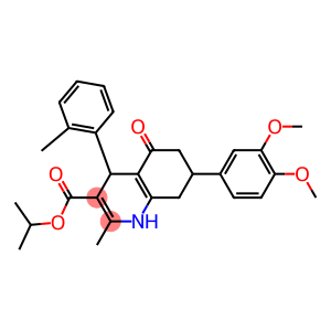 isopropyl 7-(3,4-dimethoxyphenyl)-2-methyl-4-(2-methylphenyl)-5-oxo-1,4,5,6,7,8-hexahydro-3-quinolinecarboxylate