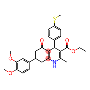 ethyl 7-(3,4-dimethoxyphenyl)-2-methyl-4-[4-(methylsulfanyl)phenyl]-5-oxo-1,4,5,6,7,8-hexahydro-3-quinolinecarboxylate