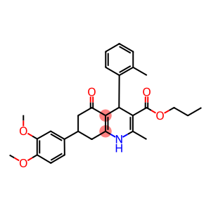 propyl 7-(3,4-dimethoxyphenyl)-2-methyl-4-(2-methylphenyl)-5-oxo-1,4,5,6,7,8-hexahydro-3-quinolinecarboxylate