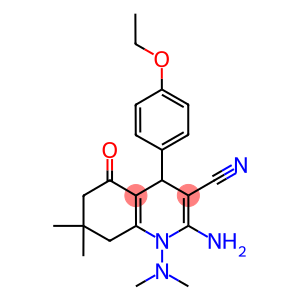 2-amino-1-(dimethylamino)-4-(4-ethoxyphenyl)-7,7-dimethyl-5-oxo-1,4,5,6,7,8-hexahydro-3-quinolinecarbonitrile