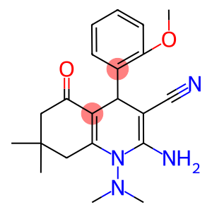 2-amino-1-(dimethylamino)-4-(2-methoxyphenyl)-7,7-dimethyl-5-oxo-1,4,5,6,7,8-hexahydro-3-quinolinecarbonitrile