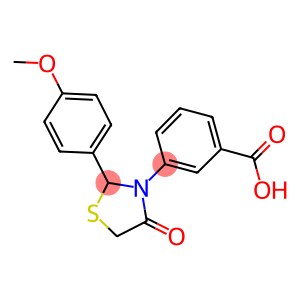 3-[2-(4-METHOXYPHENYL)-4-OXO-1,3-THIAZOLIDIN-3-YL]BENZOIC ACID