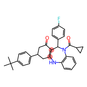 3-(4-tert-butylphenyl)-10-(cyclopropylcarbonyl)-11-(4-fluorophenyl)-2,3,4,5,10,11-hexahydro-1H-dibenzo[b,e][1,4]diazepin-1-one