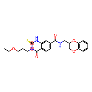 7-Quinazolinecarboxamide, N-[(2,3-dihydro-1,4-benzodioxin-2-yl)methyl]-3-(3-ethoxypropyl)-1,2,3,4-tetrahydro-4-oxo-2-thioxo-