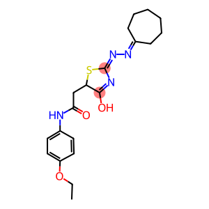 2-[2-(cycloheptylidenehydrazono)-4-hydroxy-2,5-dihydro-1,3-thiazol-5-yl]-N-(4-ethoxyphenyl)acetamide