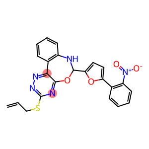 3-(allylthio)-6-(5-{2-nitrophenyl}-2-furyl)-6,7-dihydro[1,2,4]triazino[5,6-d][3,1]benzoxazepine