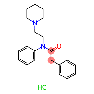 2H-Indol-2-one, 1,3-dihydro-3-phenyl-1-[2-(1-piperidinyl)ethyl]-, hydrochloride (1:1)