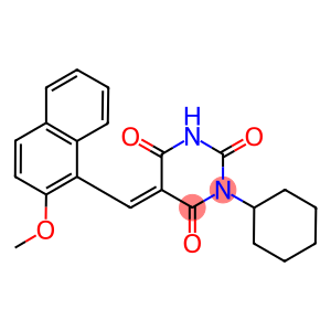 1-cyclohexyl-5-[(2-methoxy-1-naphthyl)methylene]-2,4,6(1H,3H,5H)-pyrimidinetrione